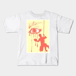 Abstract window cleaner wiping away tears. Kids T-Shirt